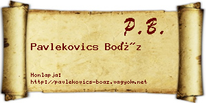 Pavlekovics Boáz névjegykártya